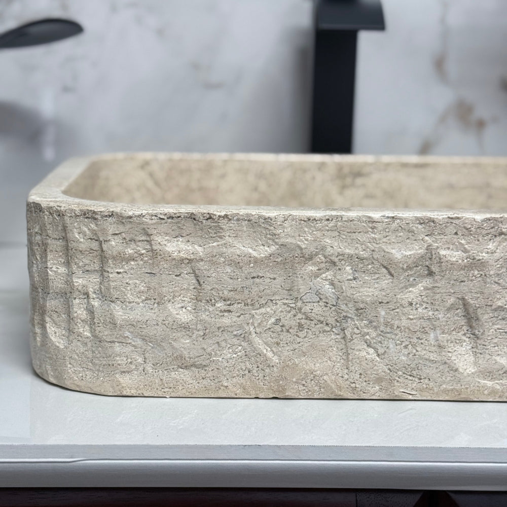 RECTANGLE NATURAL STONE BATHROOM SINK