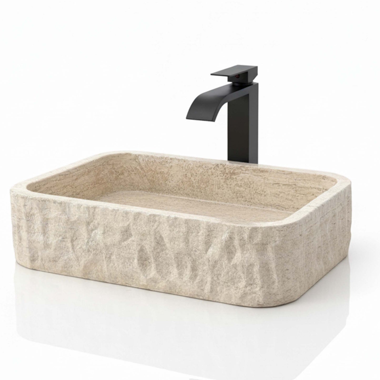 RECTANGLE NATURAL STONE BATHROOM SINK