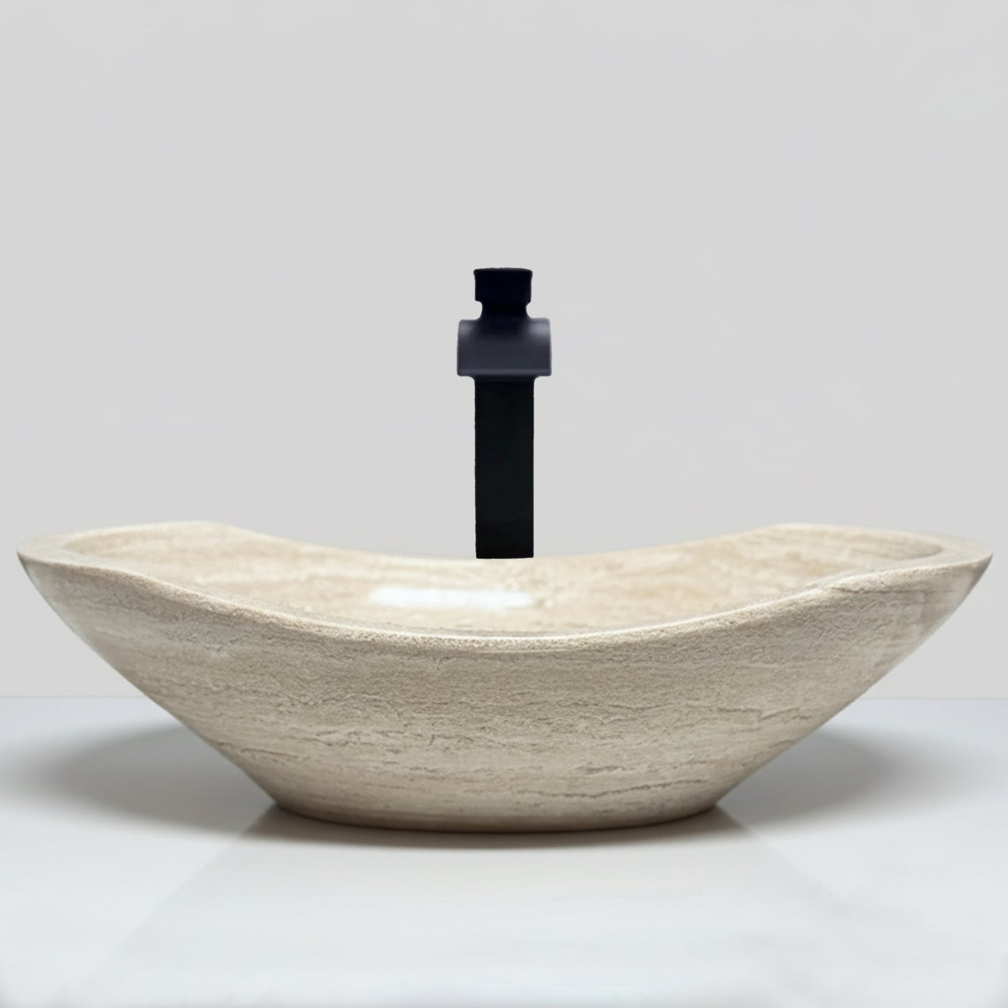 OVAL POLISHED NATURAL STONE VESSEL SINK