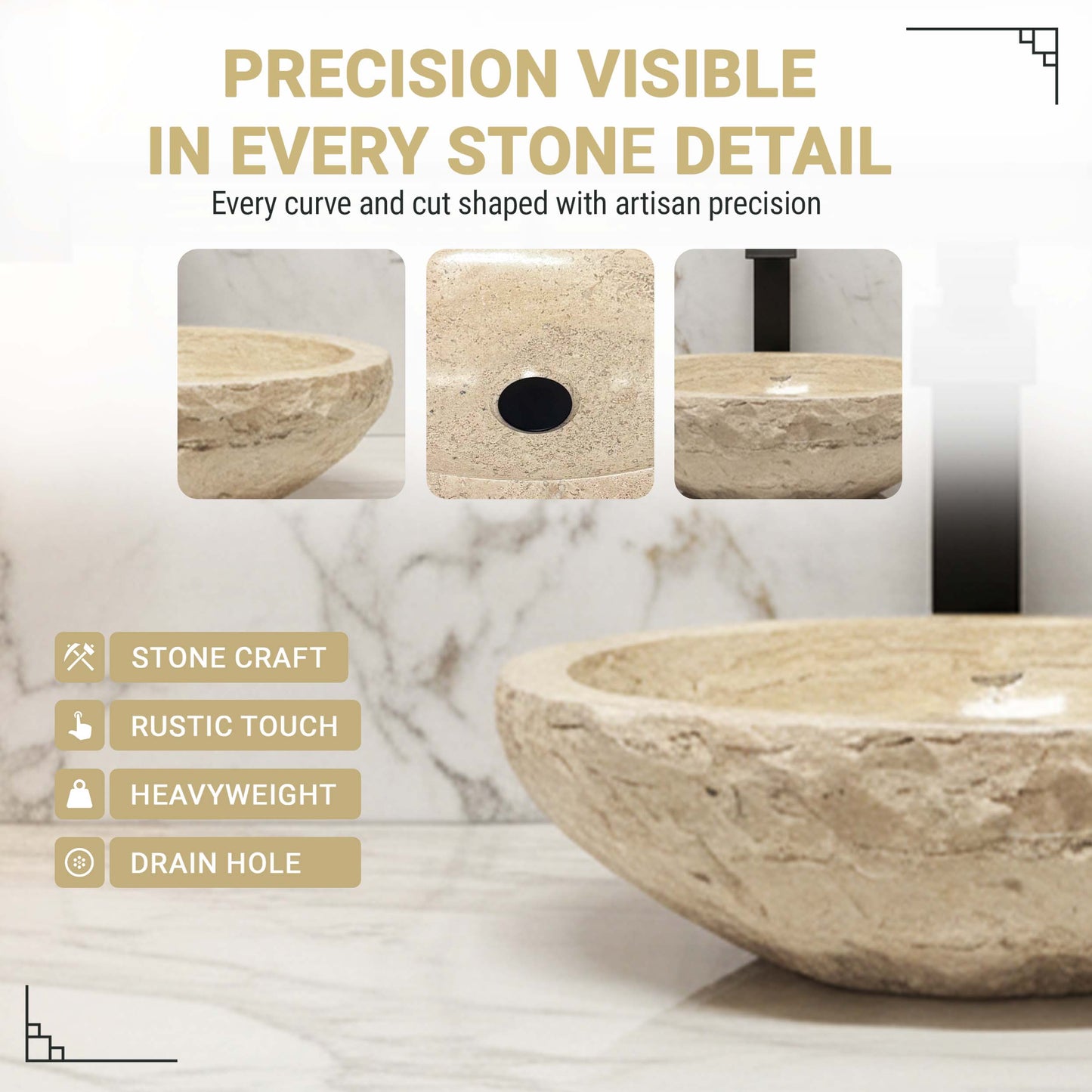 BOWL NATURAL STONE VESSEL SINK