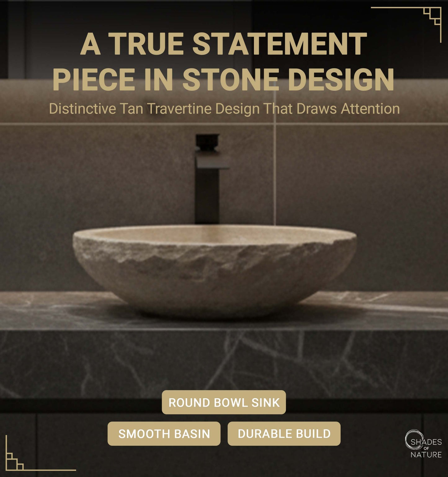 BOWL NATURAL STONE VESSEL SINK