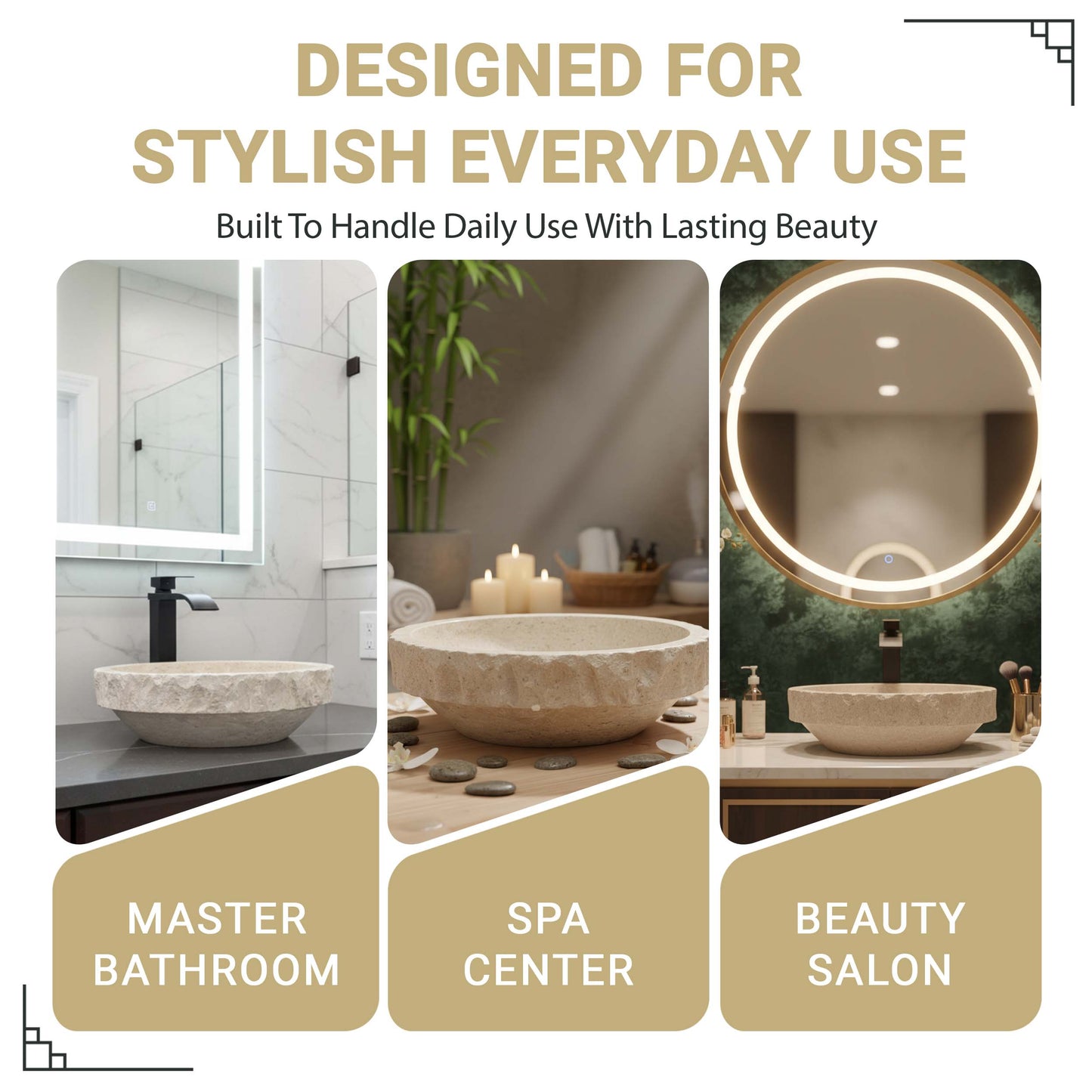 ROUND NATURAL STONE VESSEL SINK