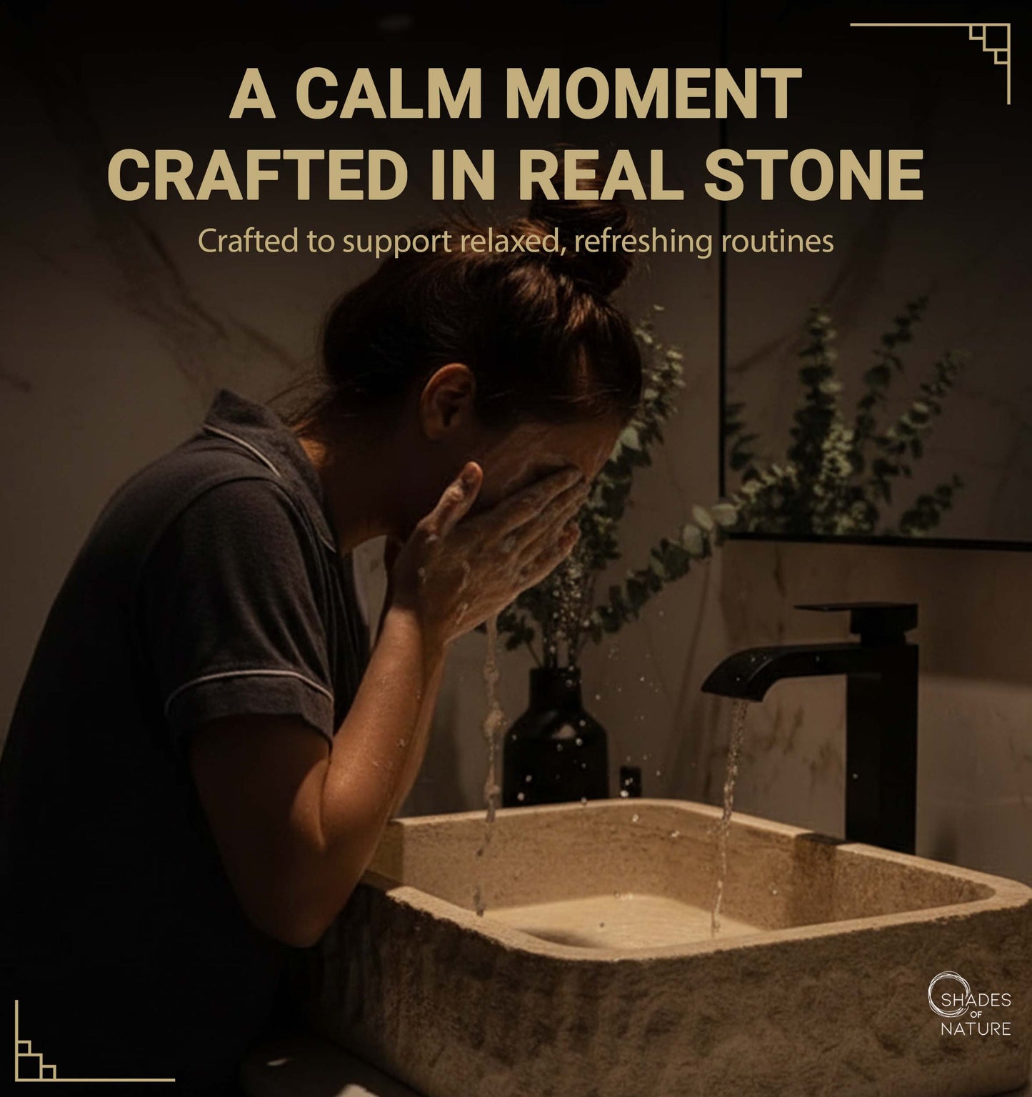 RECTANGLE NATURAL STONE BATHROOM SINK