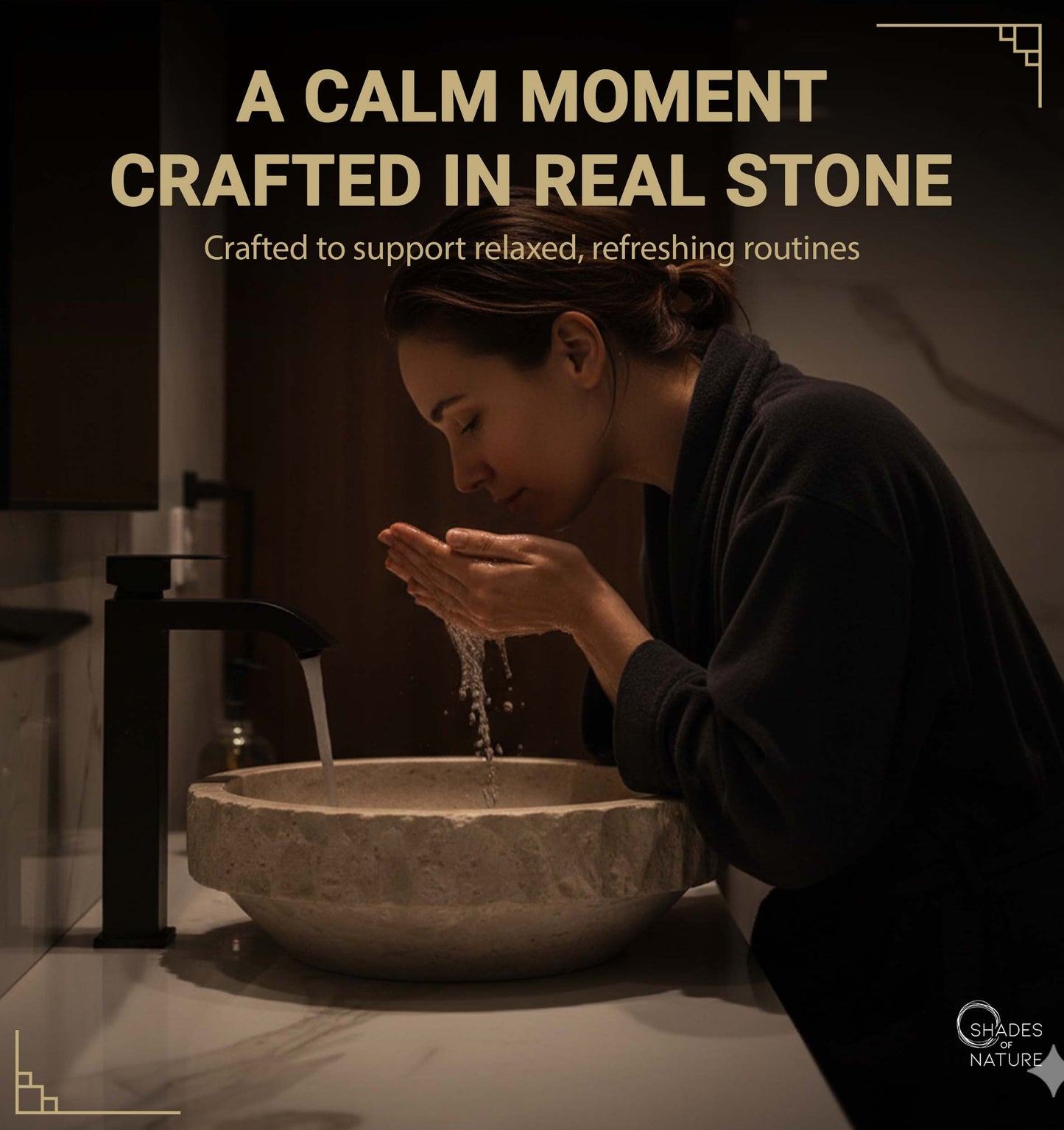 ROUND NATURAL STONE VESSEL SINK