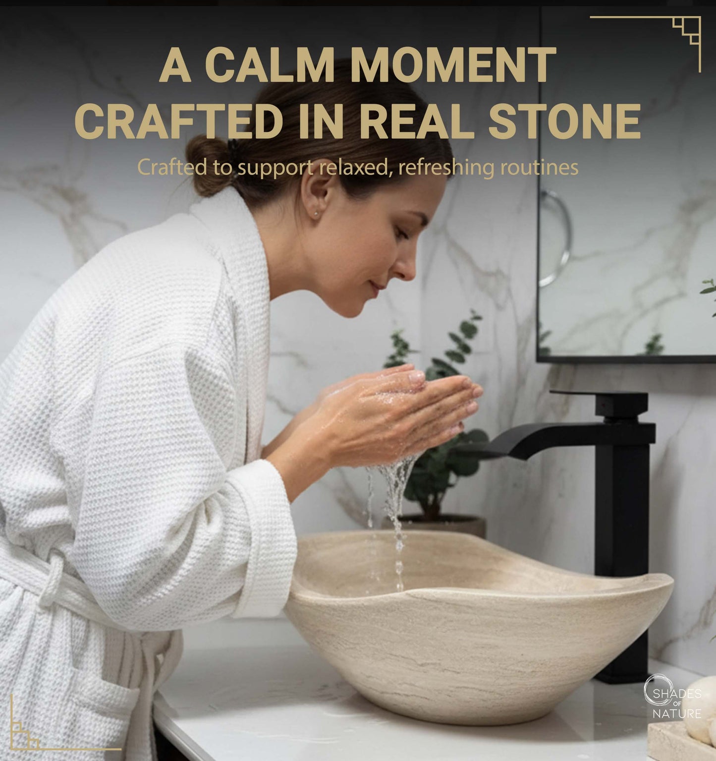 OVAL POLISHED NATURAL STONE VESSEL SINK